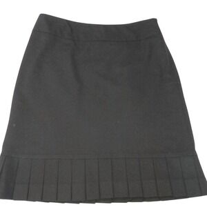 The Limited Pleated Hem Career Wear Black Skirt 0